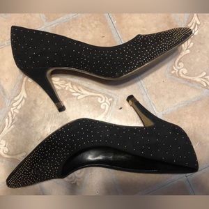 Black and gold sparkly heels